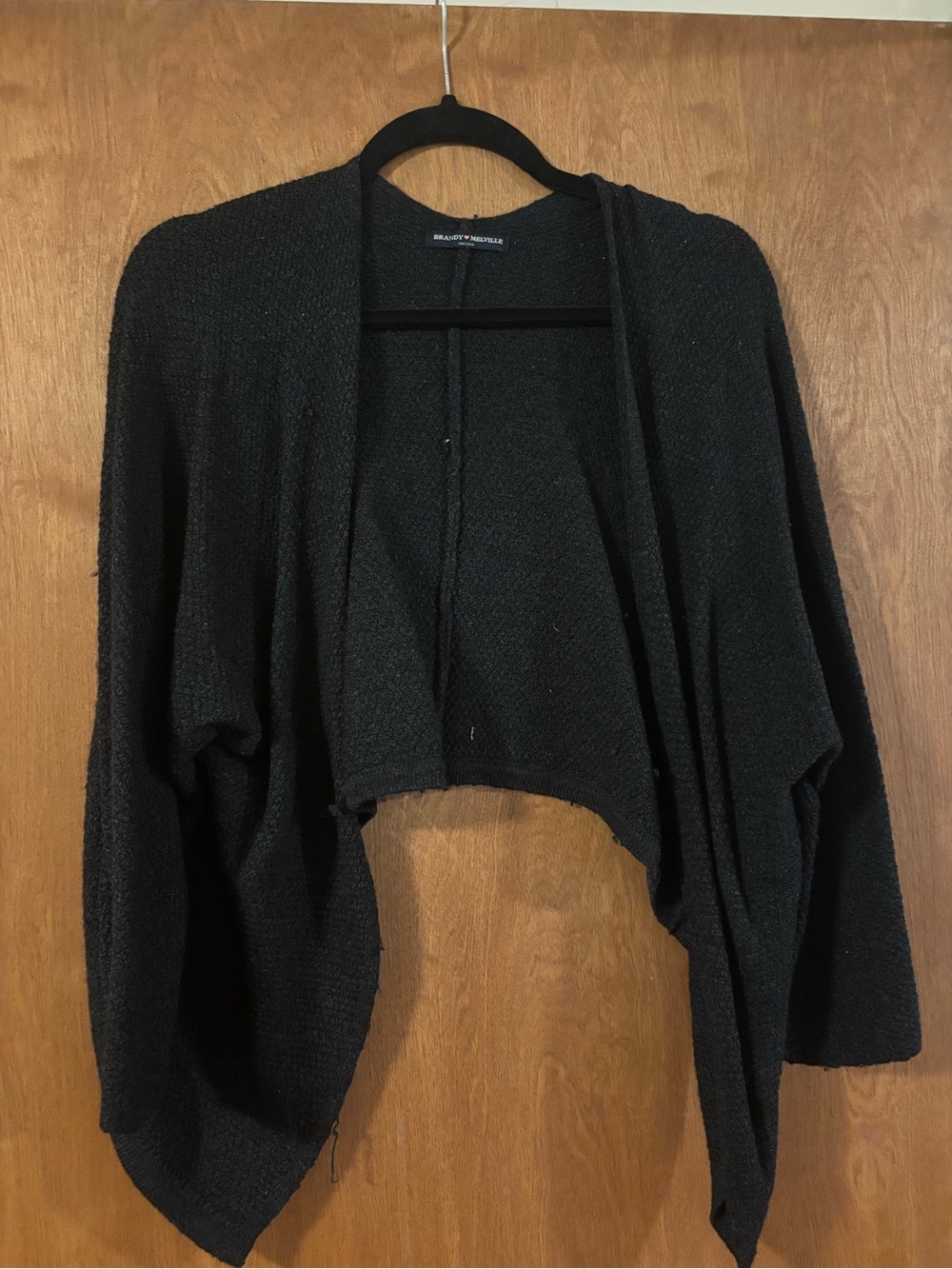 Brandy Melville Black Cropped Open-Front Cardigan Shrug